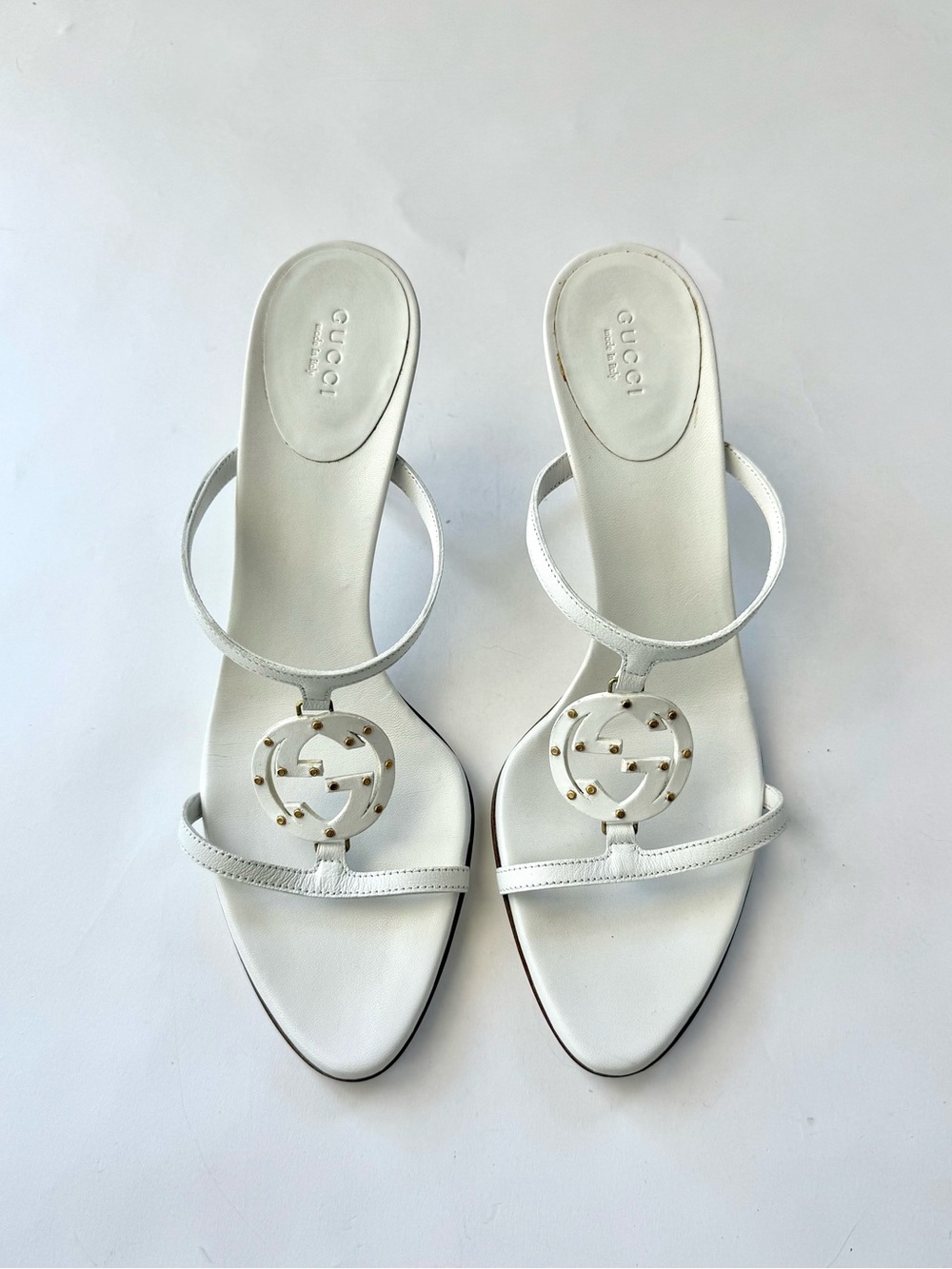Vintage Gucci Leather GG Studded Sandals